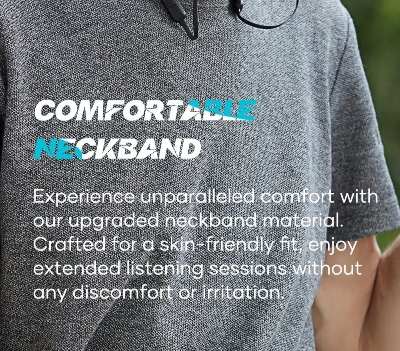 Picture of Wavefun Flex Pro Ultimate Quick Charging Bluetooth Earphone V5.3 Wireless Headphones Neckband Stereo Earbuds TWS Mode with Mic - Black