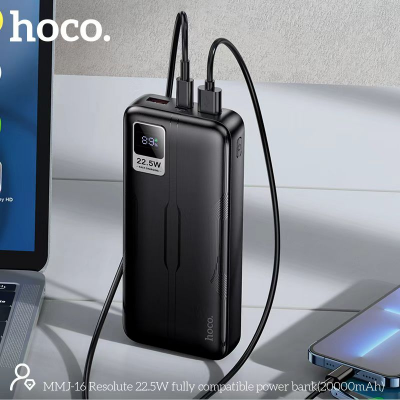 Picture of Hoco MMJ-16 Resolute 22.5W Fast Charging 20000mAh Fully Compatible Powerbank with Digital Display - Black - Black