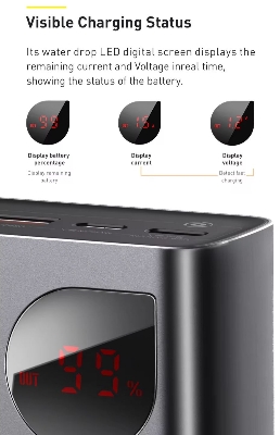 Picture of Baseus Adaman Metal Digital Display 65W Quick Charge 20000mAh Power Bank - Black - Black