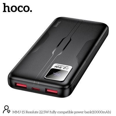 Picture of Hoco MMJ-15 Resolute 22.5W Fast Charging 10000mAh Power Bank - Black - Black