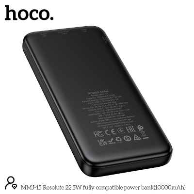 Picture of Hoco MMJ-15 Resolute 22.5W Fast Charging 10000mAh Power Bank - Black - Black