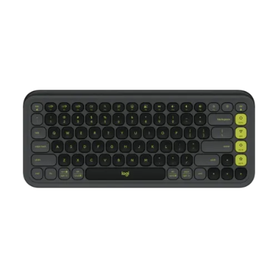 Picture of Logitech POP ICON Keys Wireless Bluetooth Keyboard, Comfortable Typing, Programmable Keys, Easy-Switch Between up to 3 Devices, for Laptop, Tablet, PC – Graphite and Green - Graphite Lime