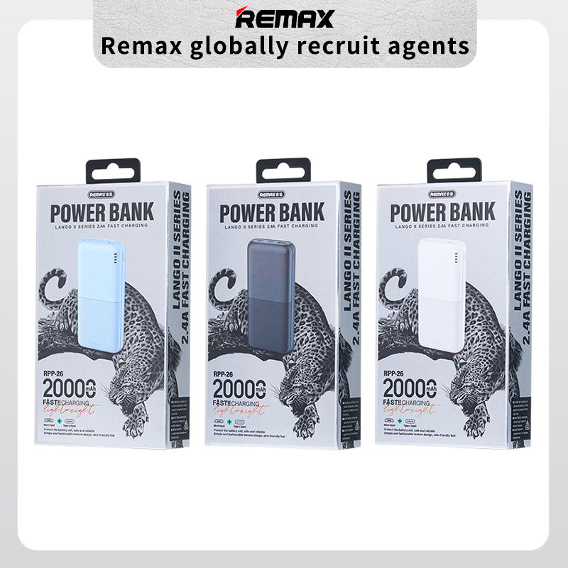 Picture of Remax RPP-26 Type-C & Micro USB  2 Inputs 20000mAh Power Bank - Black/White