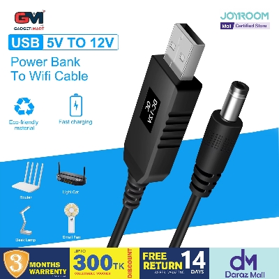Picture of Powerbank to Router and Onu Step UP Module DC 5V to DC 9V/12V USB Converter Adapter Cable (2.1x5.5mm Plug)