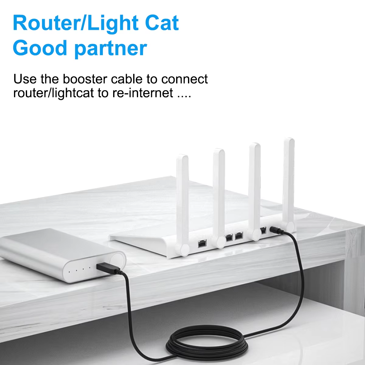 Picture of Powerbank to Router and Onu Step UP Module DC 5V to DC 9V/12V USB Converter Adapter Cable (2.1x5.5mm Plug)