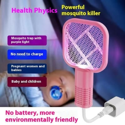 Picture of Mini USB Electric Mosquito Swatter Two-In-One Eco-friendly Plastic Material Rechargeable Automatic Fly Killer Lamp - Random Color