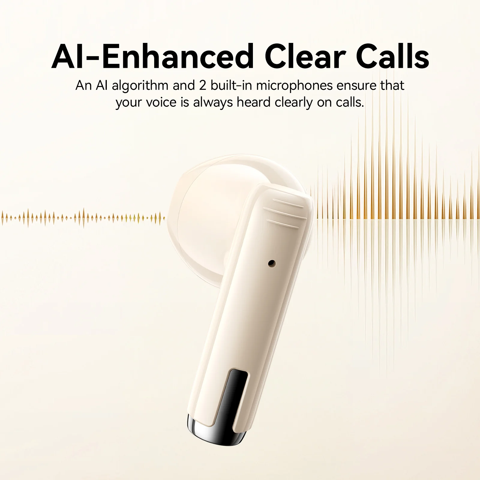 Picture of JOYROOM JR-PB3 True Wireless Bluetooth Earphones - Beige - Beige