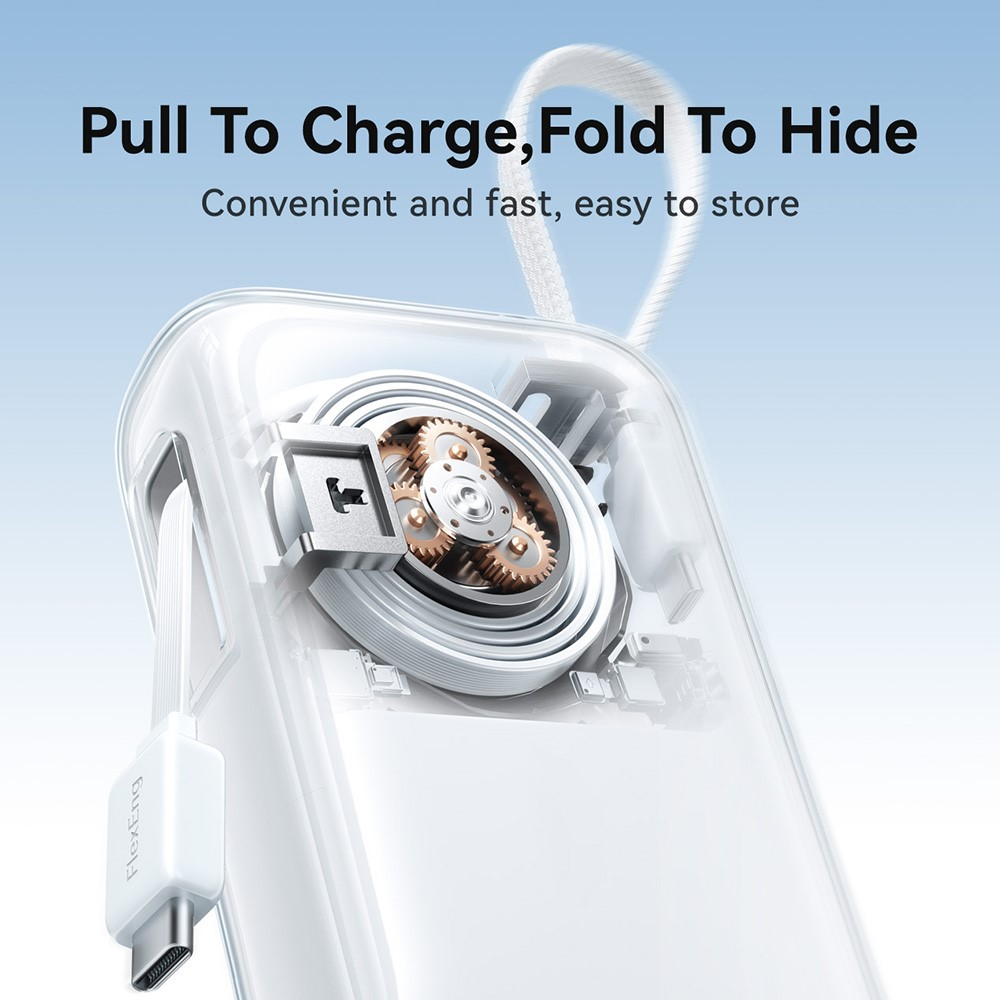 Picture of JOYROOM JR-PR2L 35W Mini 10000mAh Power Bank with Built-in Retractable Type-C Cable + Lightning Cable - Orange