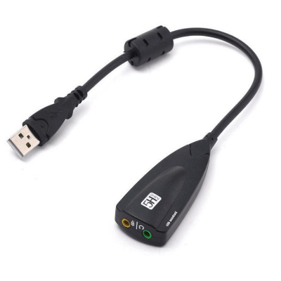 Picture of Professional 5HV2 3D Usb to Audio Headset Microphone 3.5mm Antimagnetic External USB 7.1 Audio Sound Card Adapter For Laptop & PC - Black
