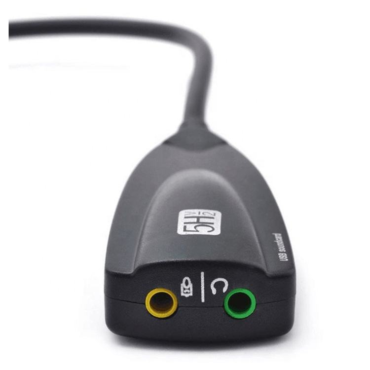 Picture of Professional 5HV2 3D Usb to Audio Headset Microphone 3.5mm Antimagnetic External USB 7.1 Audio Sound Card Adapter For Laptop & PC - Black
