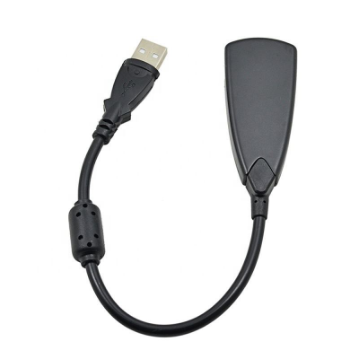 Picture of Professional 5HV2 3D Usb to Audio Headset Microphone 3.5mm Antimagnetic External USB 7.1 Audio Sound Card Adapter For Laptop & PC - Black