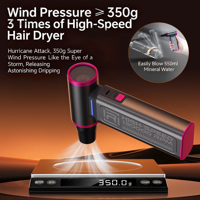 Picture of REMAX RS-SF19 2026 New 100 Wind Speeds Strong Turbo Humicane High-speed 130000 RPM Turbo Cannon Portable Handheld Fan - Black