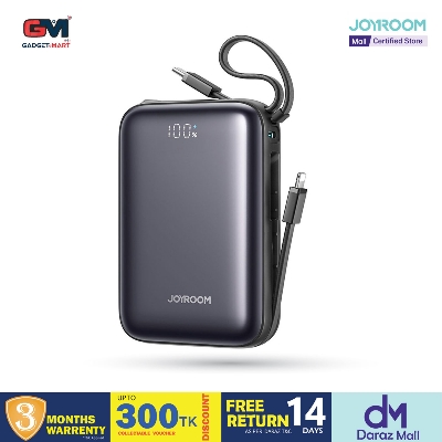 Picture of JOYROOM JR-PBF29 20000mAh Mini Power Bank 22.5W Fast Charging Portable Charger with Smart Digital Display and 3 Output Ports - Black - Black