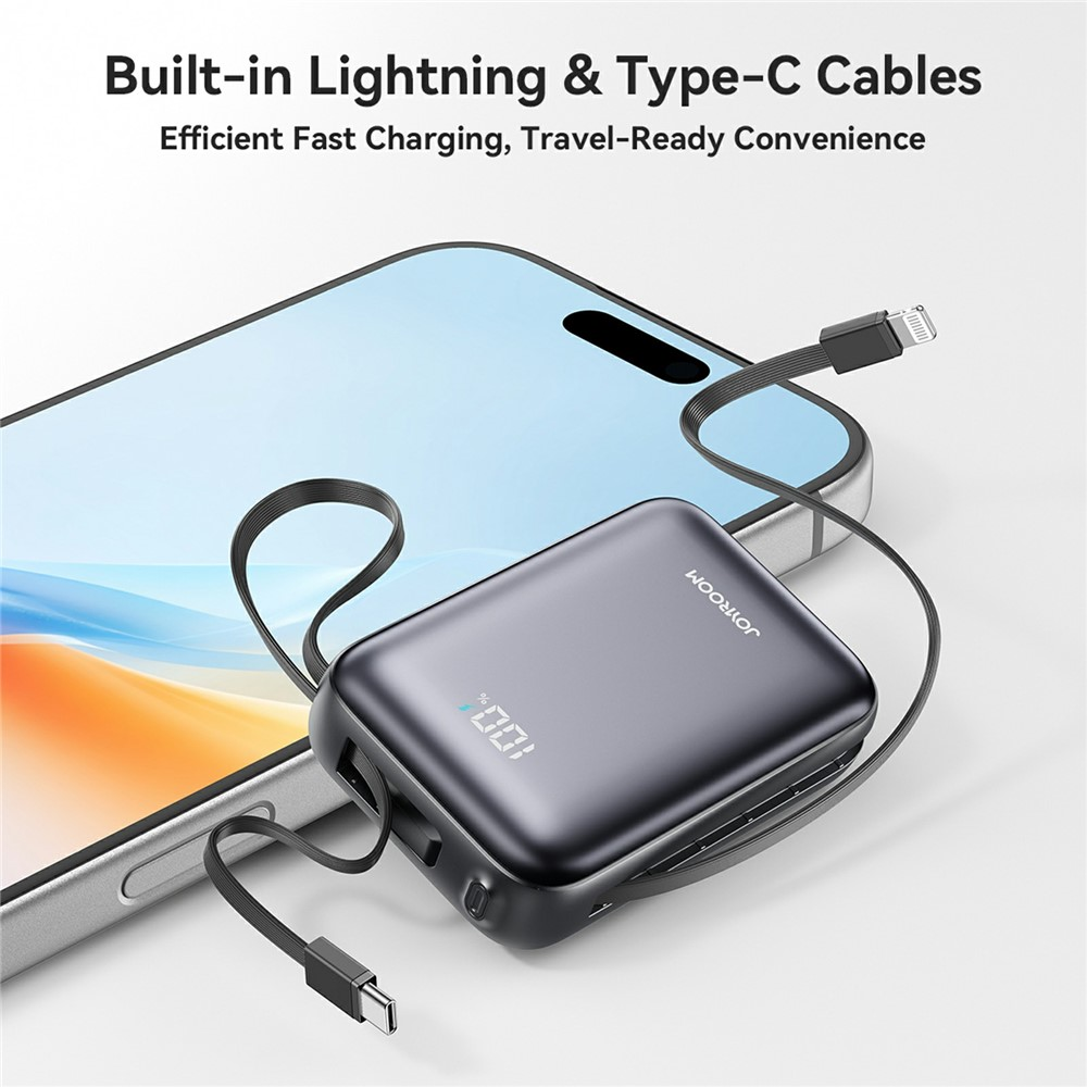 Picture of JOYROOM JR-PBF29 20000mAh Mini Power Bank 22.5W Fast Charging Portable Charger with Smart Digital Display and 3 Output Ports - Black - Black