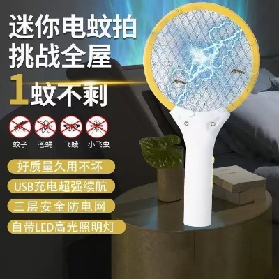 Picture of Electric Rechargeable Two-In-One Mosquito Swatter, Household Use, Ultra-Powerful, Mini, Portable, Car-Mounted, Wholesale, USB For Bedroom to Outdoor & Car - Random Color