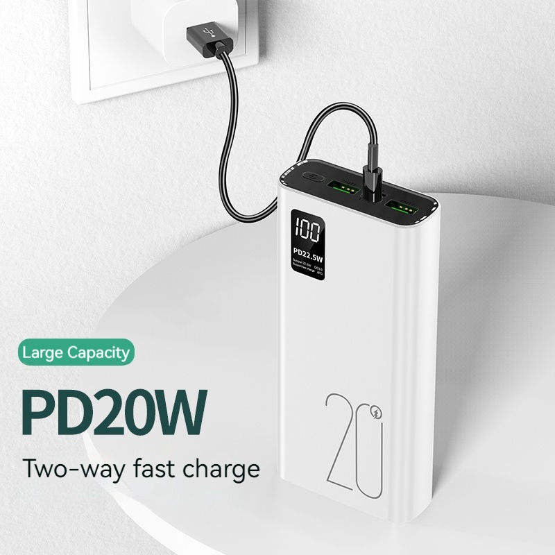 Picture of Upmax QC22.5W & PD20W Type-C Output Super Fast Charging 20000mAh Digital Display Power Bank - Black - Black