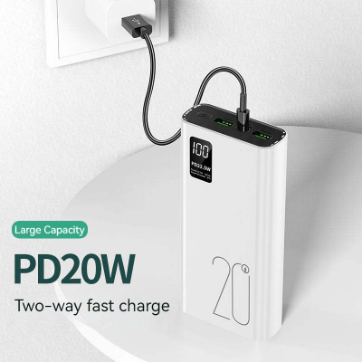 Picture of Upmax QC22.5W & PD20W Type-C Output Super Fast Charging 20000mAh Digital Display Power Bank - Black - Black