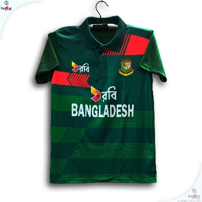 Picture of Bangladesh Short Sleeve Polo Cricket Jersey For Man - Half Sleeve ODI Collar polo t shirt - Bangladesh Cricket Jersey 2026 - Green