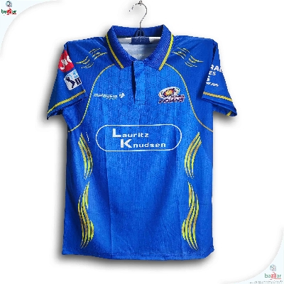 Picture of Mumbai Indians Premium IPL Cricket Jersey For Men - MI Half Sleeve Collar Polo IPL Jersey - Mumbai Jersey 2026 - Light blue