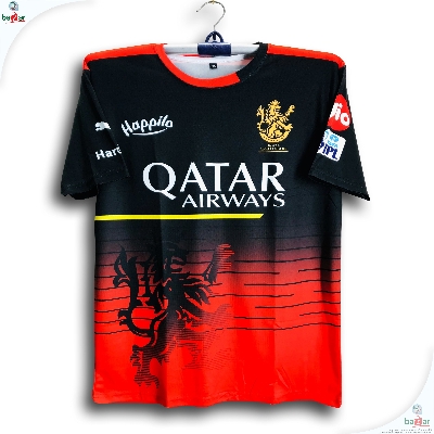 Picture of Royal Challengers Bangalore Premium IPL Jersey For Men - RCB Half Sleeve Jersey - RCB Cricket Jersey 2026 - Black