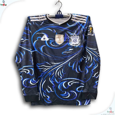 Picture of Argentina World Cup Jersey 2026 Thai Premium Football Jersey For Men -Long Sleeve World Cup t shirt - Argentina Jersey 2026 - Black