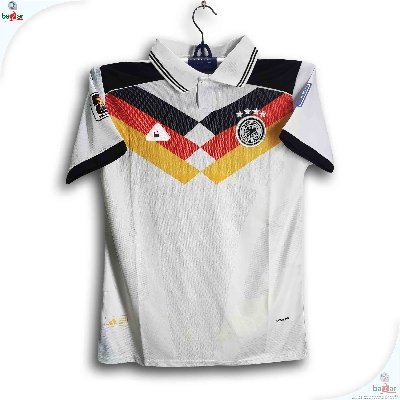 Picture of Germany World Cup Jersey 2026 Thai Premium Football Jersey For Men - Half Sleeve collar polo world cup t shirt - Germany Jersey 2026 - White