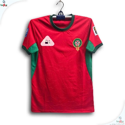 Picture of Morocco World Cup Jersey 2026 Thai Premium Football Jersey For Men - Half Sleeve t shirt - Morocco Home Jersey 2026 - Red