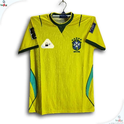 Picture of Brazil World Cup Jersey 2026 Thai Premium Football Jersey For Men - Half Sleeve world cup t shirt - Brazil Jersey 2026 - Yellow