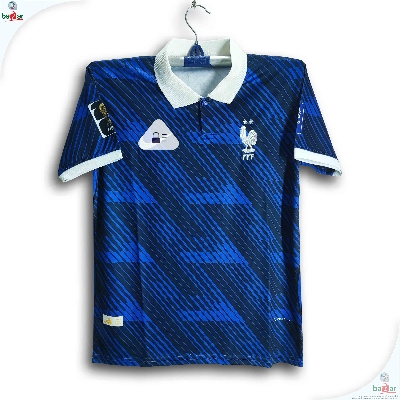 Picture of France World Cup Away Jersey 2026 Thai Premium Football Jersey For Men - Half Sleeve Collar polo t shirt - France Jersey 2026 - Blue