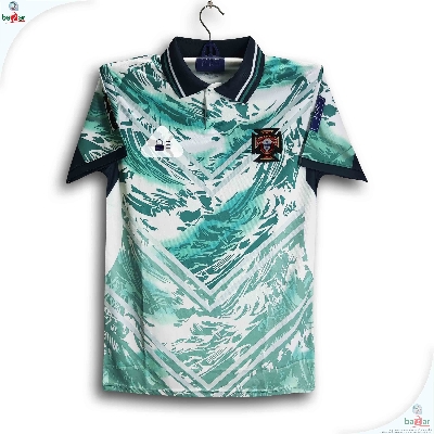 Picture of Portugal World Cup Jersey 2026 Thai Premium Football Jersey For Men - Half Sleeve Collar Polo World Cup t shirt - Portugal Jersey 2026 - Light green