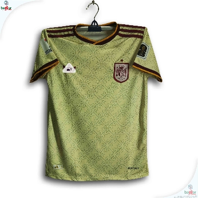 Picture of Spain World Cup Jersey 2026 Thai Premium Football Jersey For Men - Half Sleeve World Cup t shirt - Spain Away Jersey 2026 - Off White