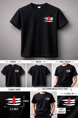 Picture of Black Mahadeb Tilak Printed Cotton T-Shirt for Men & Woman| Basic Half Sleeve Hindu Devotional T-Shirt | Vaidik Bastraloy - Black
