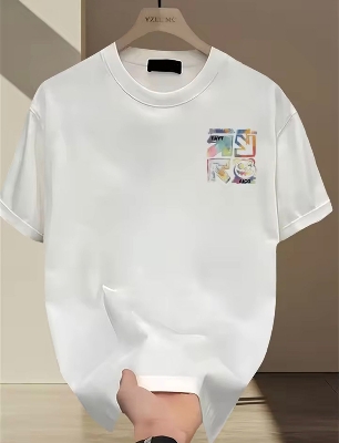 Picture of Signature Graffiti 200+ GSM Premium Cotton Drop Shoulder White T-Shirt - White