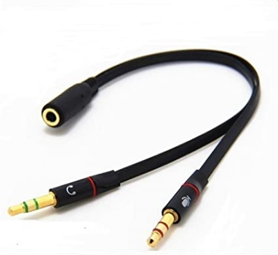 Picture of Audio Y Female Headset Splitter (Black)