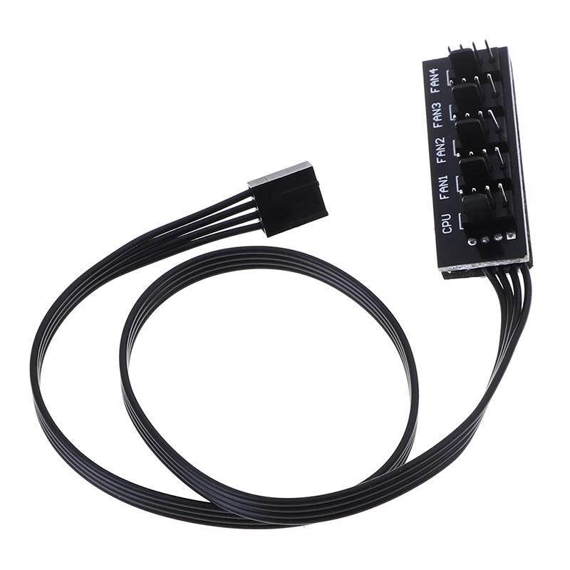 Picture of Fan Hub Distributor 4-Pin 1 to 5 PC CPU Heatsink Box Fan Distributor Hub Adapter Cable for Computer Cooler (Black)