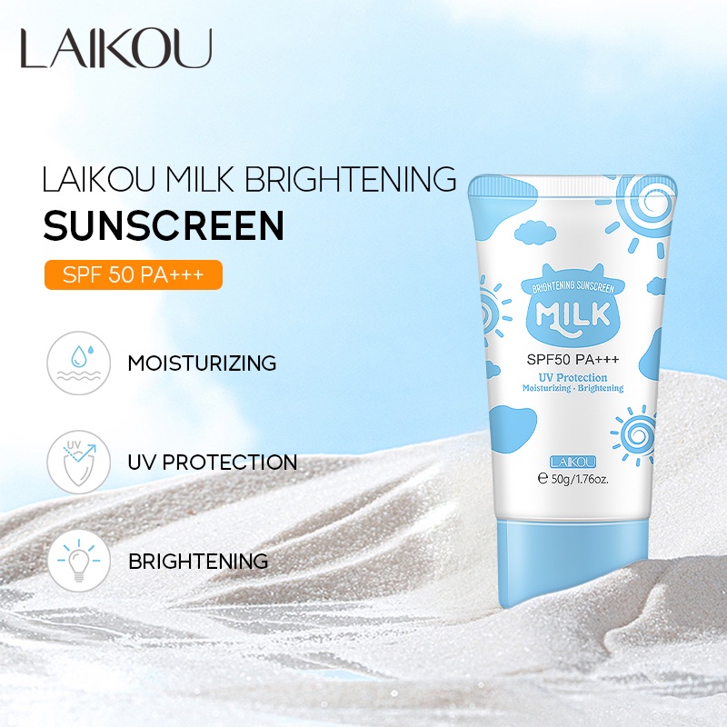 Picture of LAIKOU Milk Sunscreen SPF50 PA+++ Sunblock Brighten Skin Tone 50g 