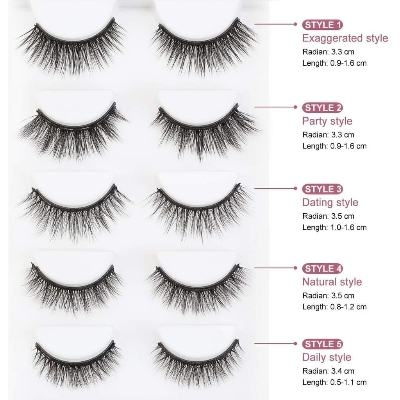 Picture of Magnetic Eyeliner Eyelash Suit 5 pairs of false eyelash (Black)