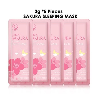 Picture of LAIKOU Sakura Sleeping Mask - 5Pcs Face Mask 