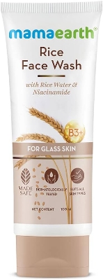 Picture of Mamaearth Rice Face Wash With Rice Water & Niacinamide for Glass Skin - 100 ml (White,Fresh)