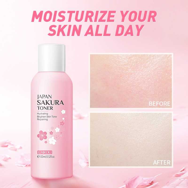 Picture of LAIKOU Sakura Face Toner Nourishing Shrink Pores Reduce Spots Acne 100ml 