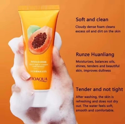 Picture of Bioaqua Papaya Moisturizing Face Wash -100G (Multicolor,Fruity)
