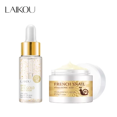 Picture of LAIKOU 24k Gold Snail Face Serum + Snail Extract Face Cream 25 gm [Combo] 