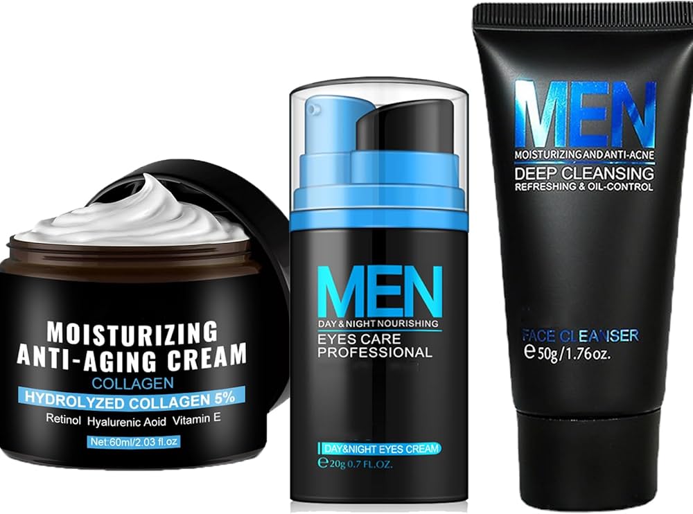 Picture of LAIKOU Men Personal Skin Care Products Face Cleaner Toner Cream Rejuvenating Skin Care Set 