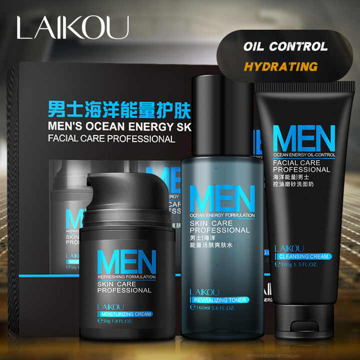 Picture of LAIKOU Men Personal Skin Care Products Face Cleaner Toner Cream Rejuvenating Skin Care Set 