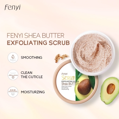 Picture of Shea Butter Exfoliating Scrub For Winter Deep Cleaning Exfoliating Gel Face (Brown)