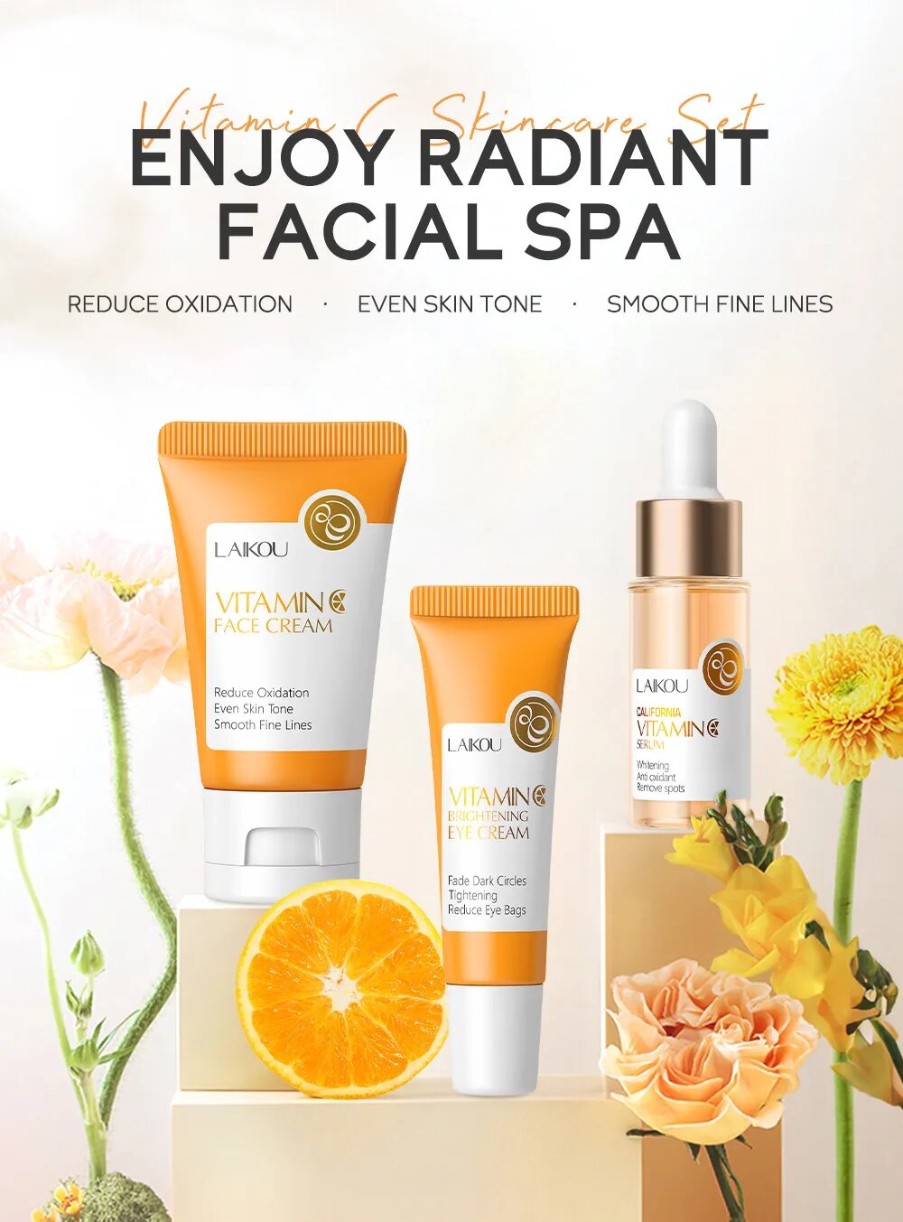 Picture of Laikou Vitamin C Skin Care Set - 3 pcs (Orange)