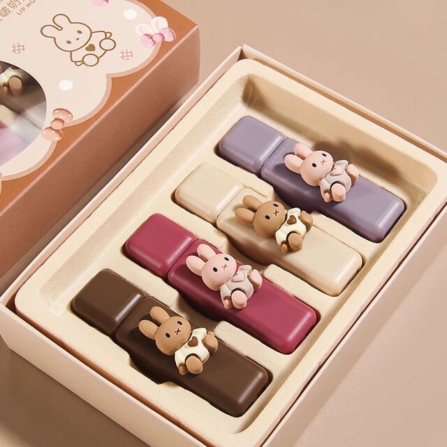 Picture of HengFang Boo Boo Milk Rabit lip mud 4 in 1 set (26,Multicolor)