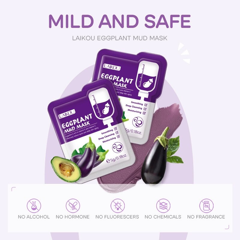 Picture of LAIKOU Eggplant Mud Mask 5gm -5pcs 