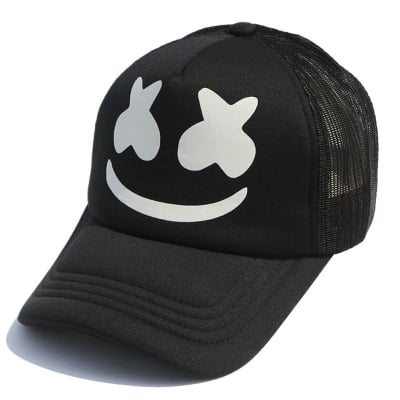 Picture of [TRENDING] Marshmello Half Net Cap for Men | Stylish Baseball Cap | Adjustable, Breathable Mesh Design | Sports & Casual Wear