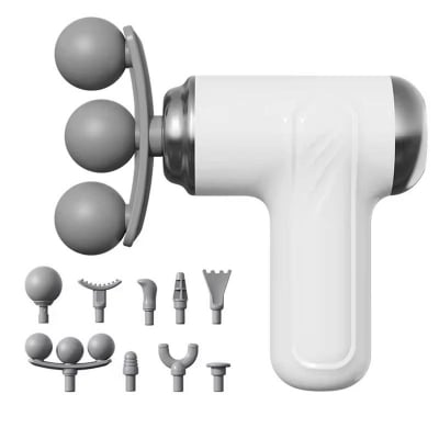 Picture of 6 Speed Mini Massage Gun Three-head Big Area Deep Tissue Percussion Relieve Fatigue Wireless Electric Massage Gun